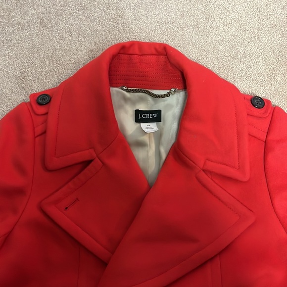 J. Crew red pea coat - Picture 7 of 10